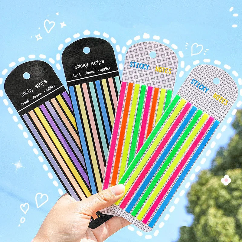 160Pcs Color Stickers Transparent Fluorescent Index Tabs | Sticky Note Flags for School and Office