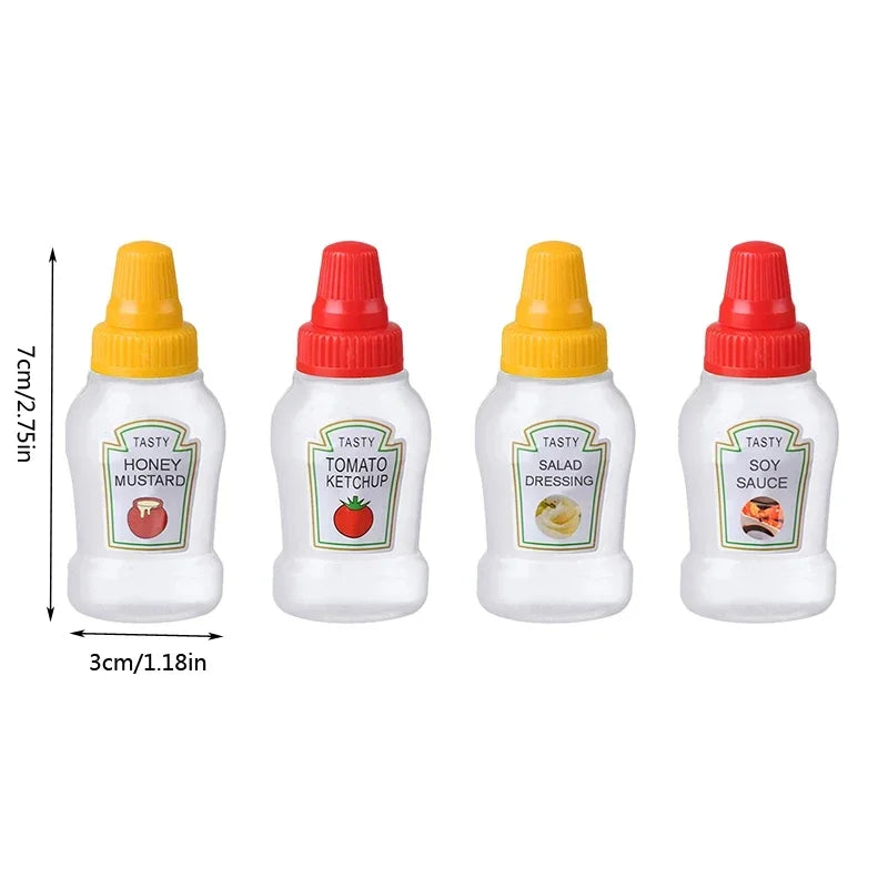 Mini Squeeze Condiment Bottles | 25ml Portable Camping Ketchup Oil Cruet Set
