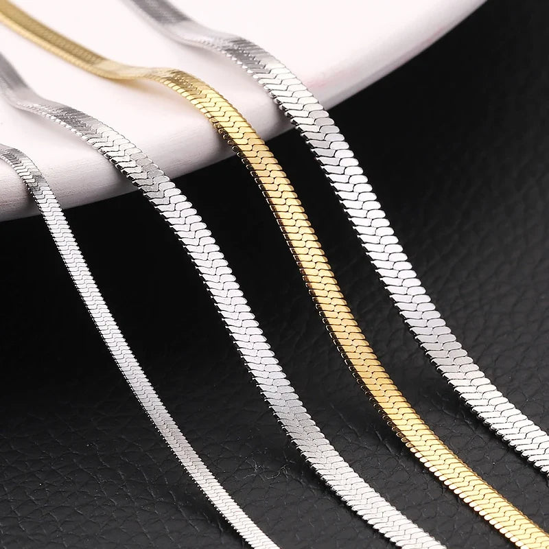 Blade Snake Chain Stainless Steel Necklace | Unisex Choker in 2/4/5mm
