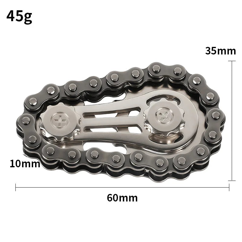 Chain Tooth Mechanical Flywheel Fidget Spinner | Metal Bike Chain EDC Stress Relief Toy