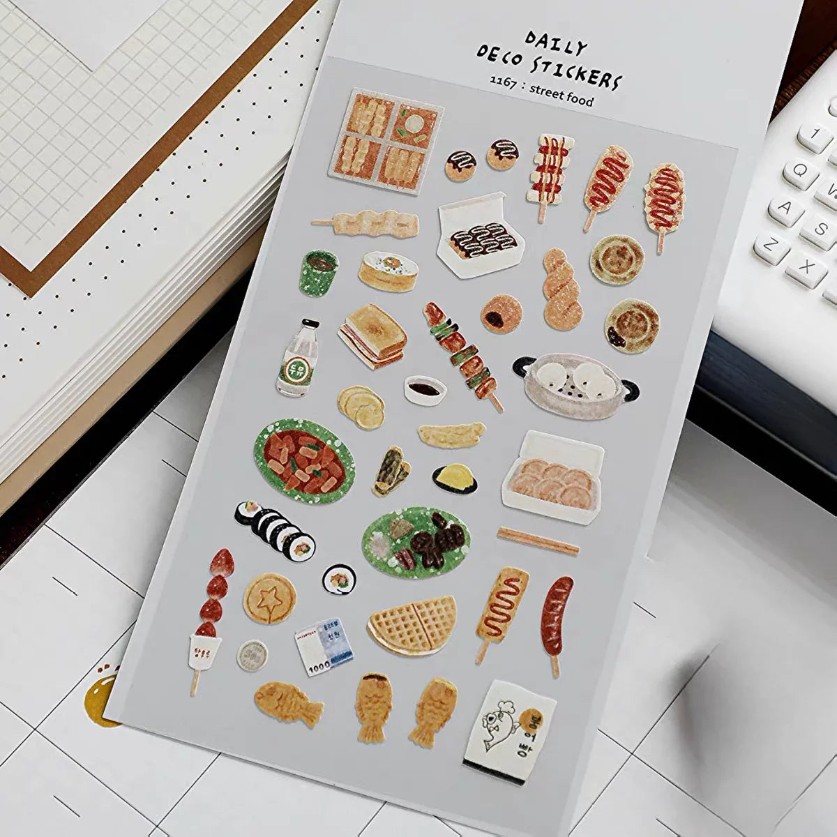 Korean Food Sticker Pack for Scrapbooking | Suatelier Street Food Art Stickers