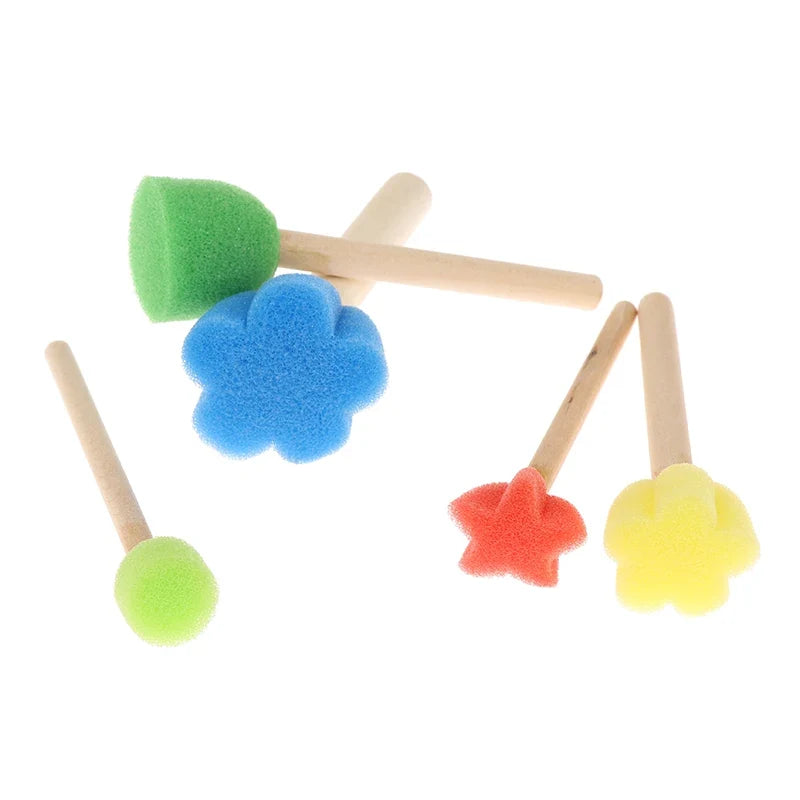 Kids Toddler Sponge Stamp Brush Set | Flower Drawing Toys for Children Paint Art