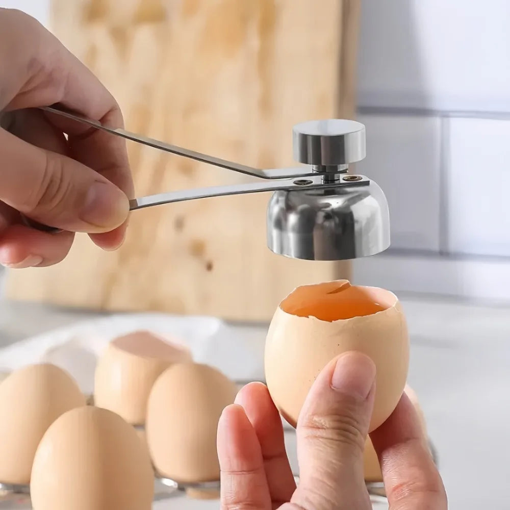 Stainless Steel Egg Topper Opener | Creative Eggshell Cutter for Boiled and Raw Eggs
