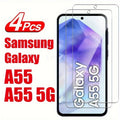 4Pcs 10D Tempered Glass Screen Protector for Samsung Galaxy A55 5G - Clear HD Film