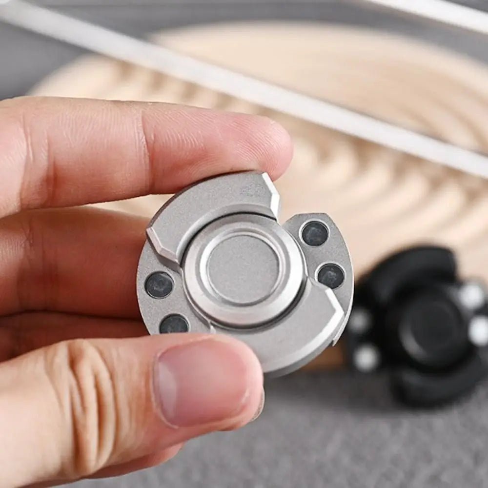 Stainless Steel 3 in 1 Fidget Spinner and Slider Combo | Click Button Metal Toy for Adult Stress Relief