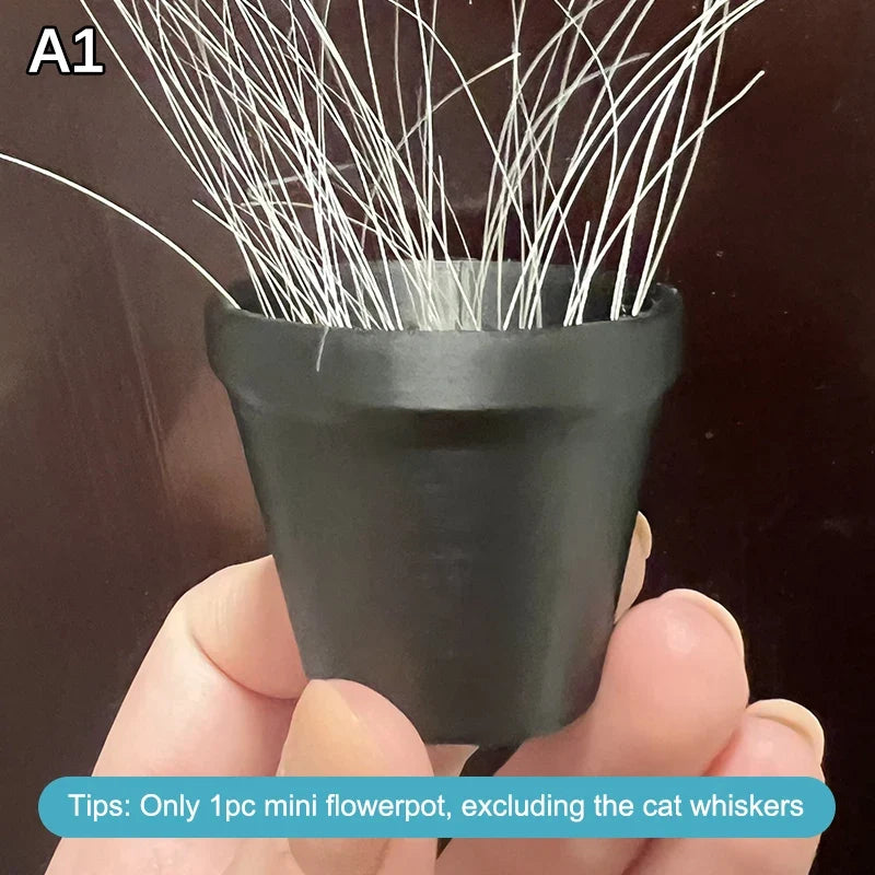 Cat Whisker and Fur Collector | Mini Flower Pot Desktop Keepsake