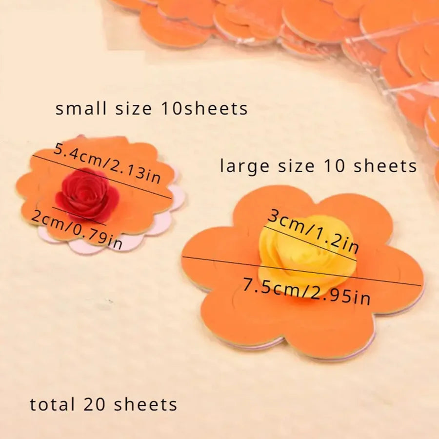 20/40pcs Roll Rose Flower Quilling Paper Strips | DIY Paper Craft Kit for Scrapbooking
