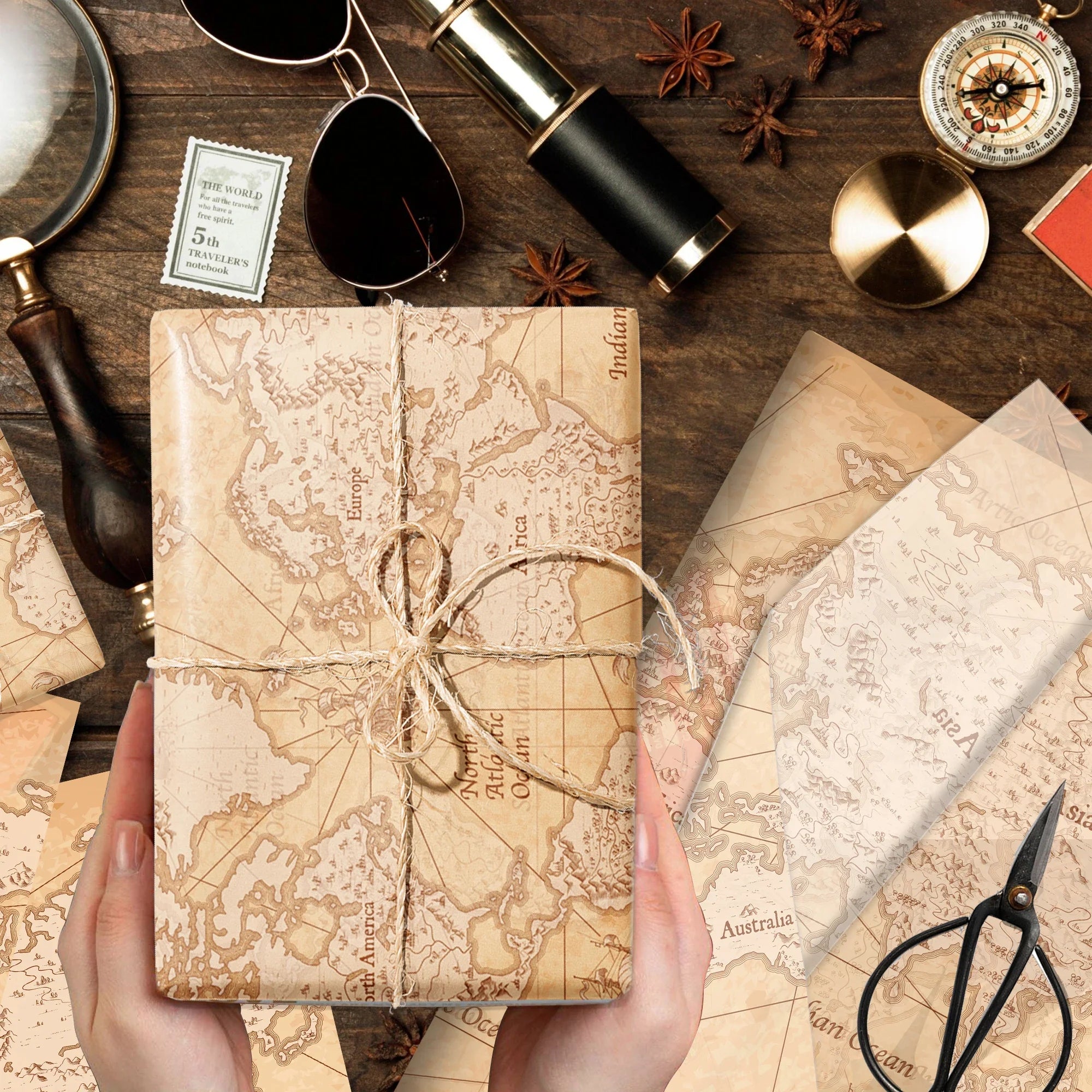 World Map Tissue Paper | Gift Wrapping and Party Decoration Supplies