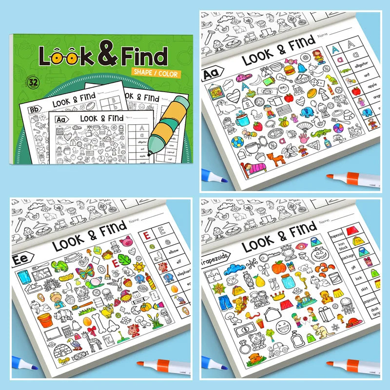 Look and Find Activity Book for Kids | Hidden Objects Coloring Book for Focus and Early Education