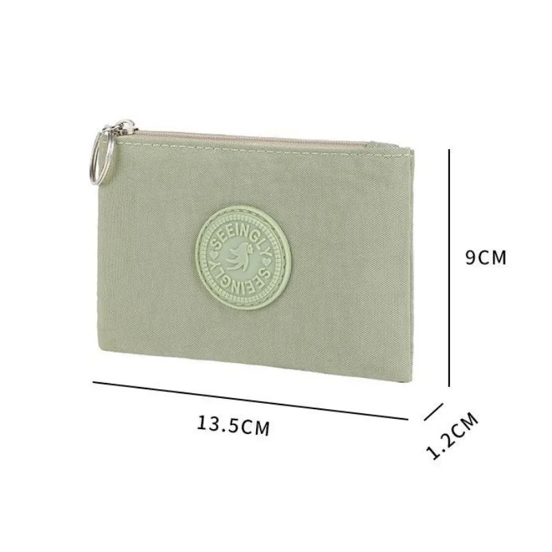 Casual Solid Nylon Coin Purse | Multi-Purpose Zipper Wallet Pouch