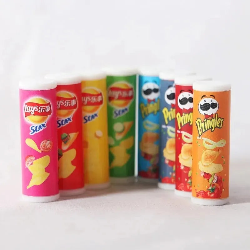 Miniature Dollhouse Snack Food | 4pcs 1/6 Scale Potato Chips for Doll Kitchen Pretend Play