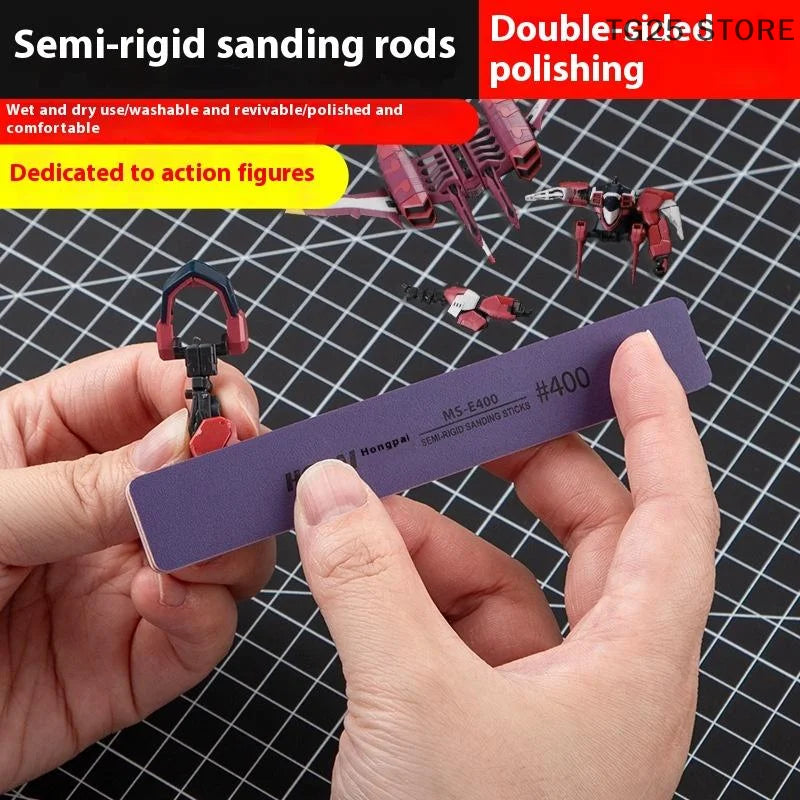 6pcs DIY Model Sanding Sticks Set | Semi-Rigid Polishing Rods for Plastic Models