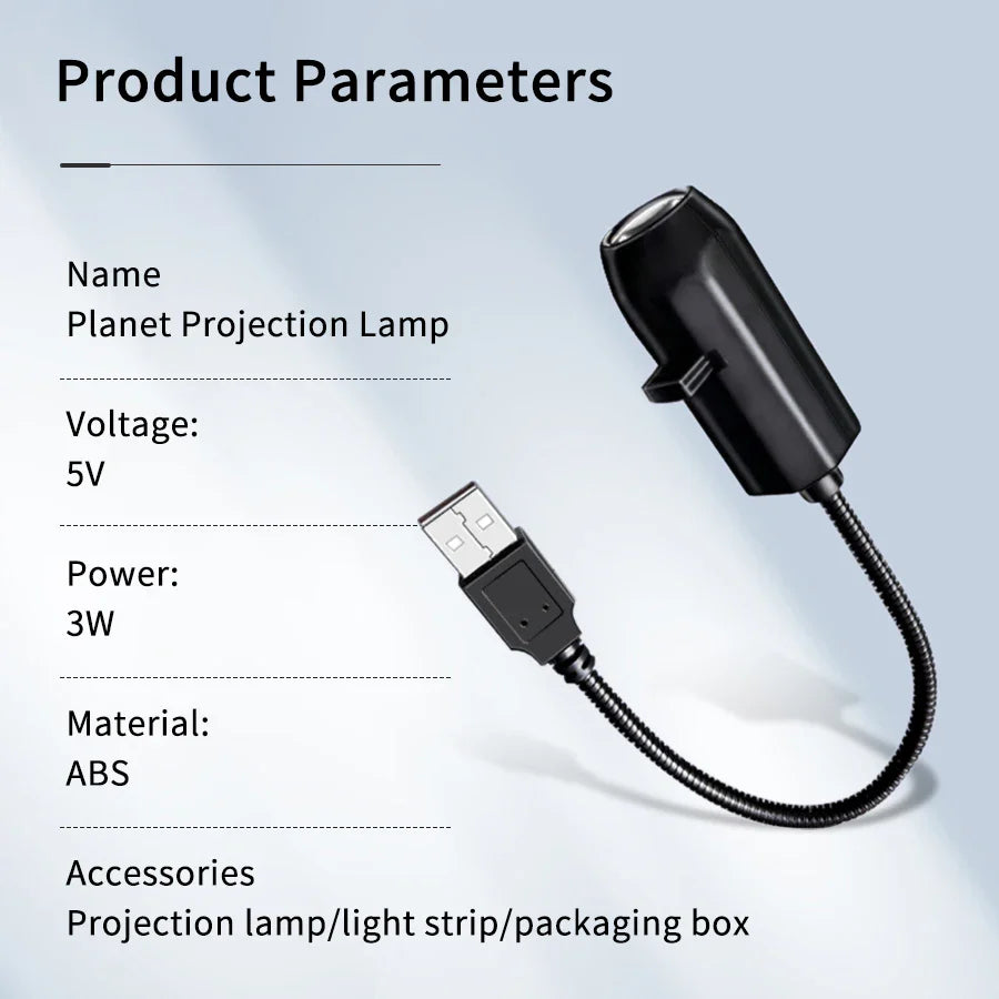 USB Plug Projection Lamp Theme Replacement Lamp Strip | Planet Halloween Christmas Indoor Ceiling Decoration