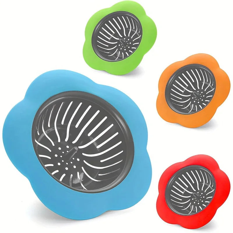 2PCS Silicone Kitchen Sink Strainer Anti-Clog Drain Filter Net Stopper for 4.5 Inch Drains