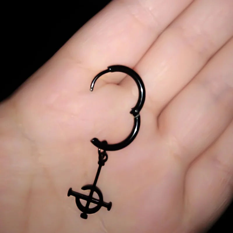 Goth Ghost BC Nameless Dangle Earrings | Stainless Steel Ghoul Band Jewelry