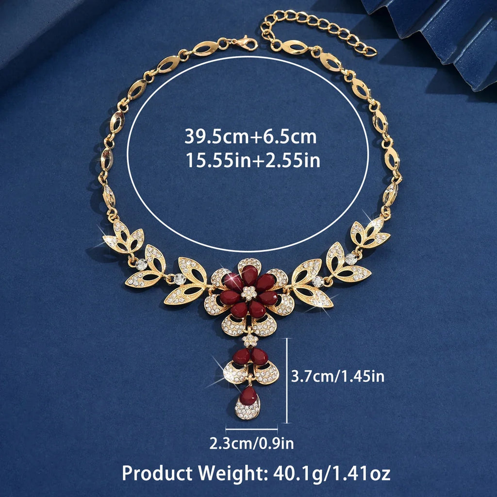 Flower Pendant Necklace | Vintage Style Cubic Zirconia Jewelry for Women