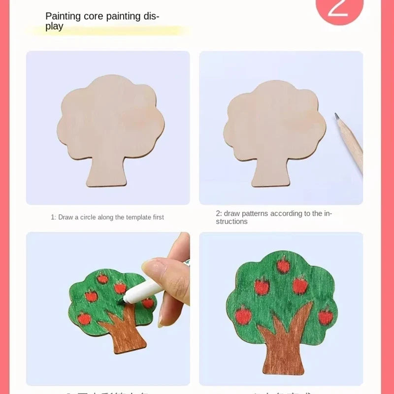 20pcs Montessori Kids Drawing Toys Wooden DIY Painting Template Stencils | Learning Educational Toys for Children