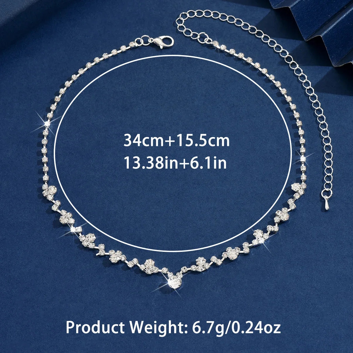 Minimally Exquisite Full Diamond Neck Chain | Light Luxury Elegant Clavicle Jewelry for Women