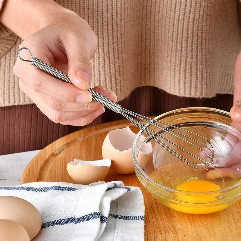Mini Stainless Steel Balloon Whisk | 3-Wire Manual Egg Beater
