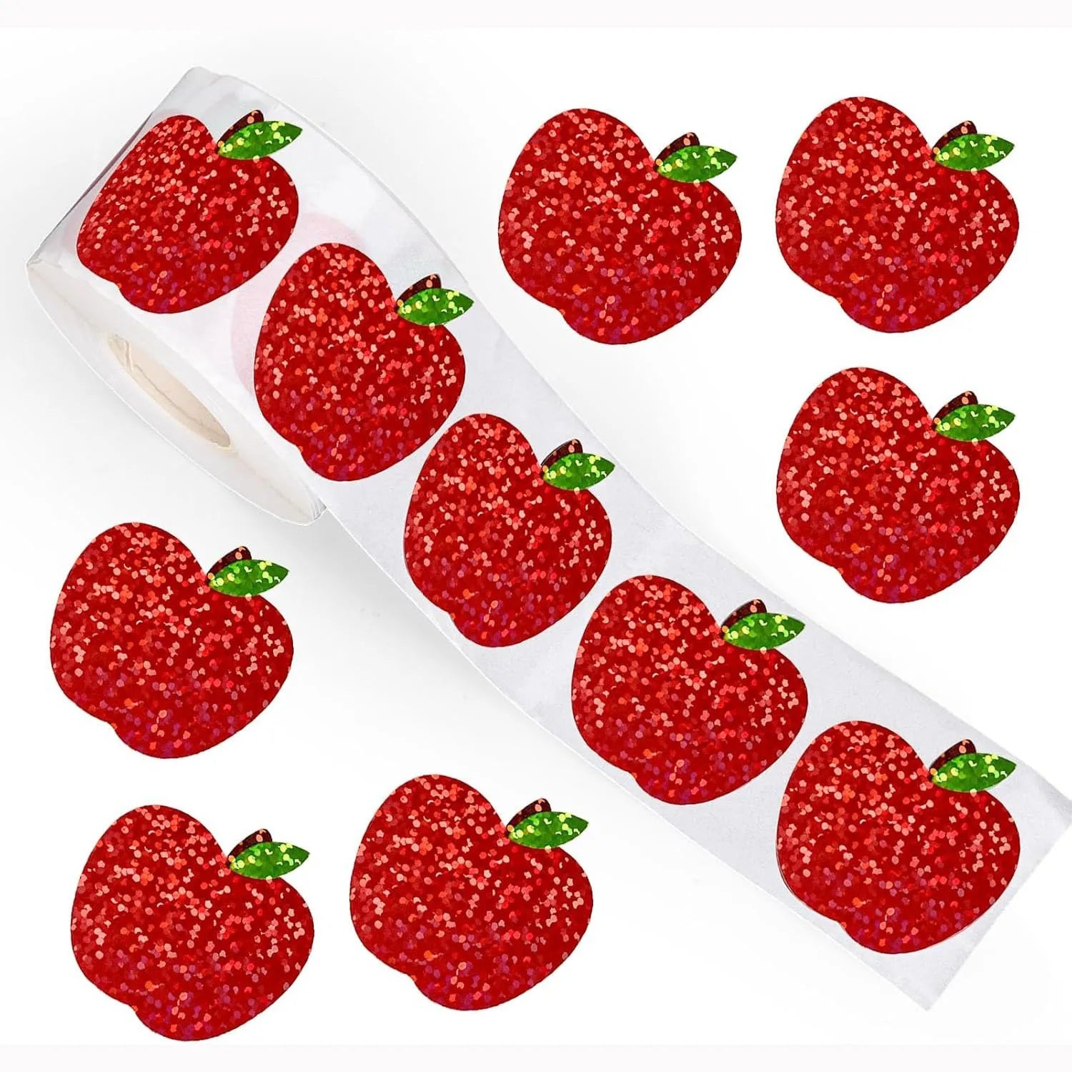 Red Apple Sticker Roll | 500 Christmas Party Decals