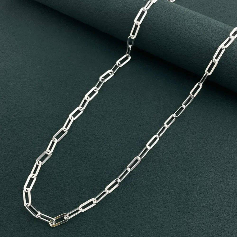 45-60cm Paper Clip Necklace | 925 Sterling Silver Fine Jewelry for Unisex