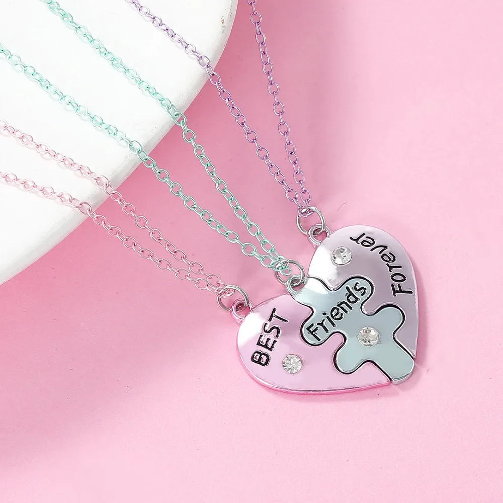 Heart-shaped Best Friend Necklace Set | BFF Friendship Jewelry for Girls