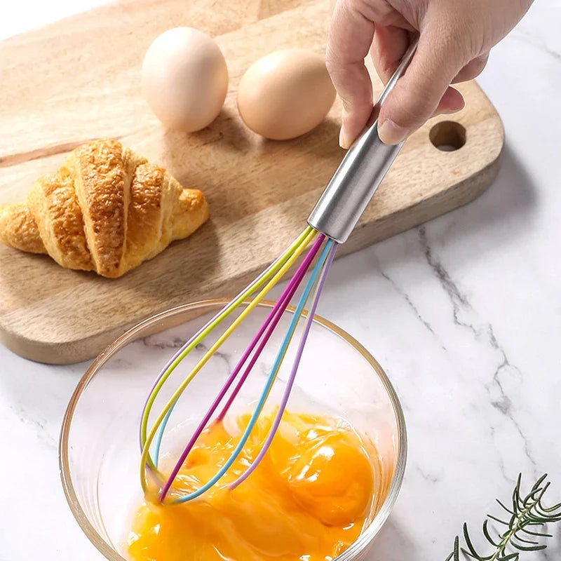 Stainless Steel Balloon Wire Silicone Whisk | Manual Egg Beater Mixer