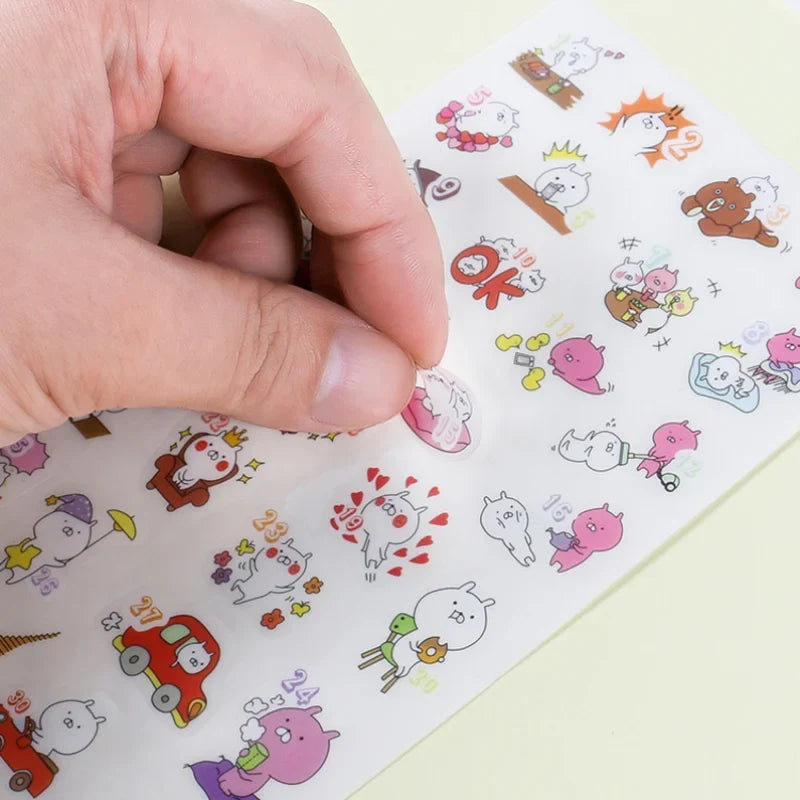 6Pcs Waterproof Cartoon Sticker Set | Cute DIY Decals for Laptops, Phones, and Planners