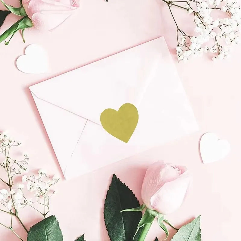 Thank You Stickers for Packaging | Heart Shaped Merci Stickers Bulk