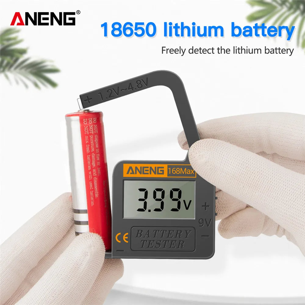 ANENG 168Max Digital Battery Tester | Universal Battery Checker for AA AAA C D 9V and Button Cells