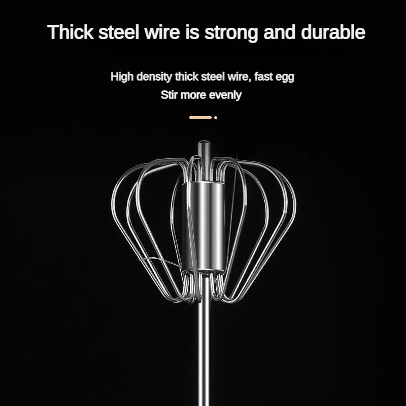 Stainless Steel Semi-Automatic Egg Beater | Hand Push Cream Blender for Kitchen Baking