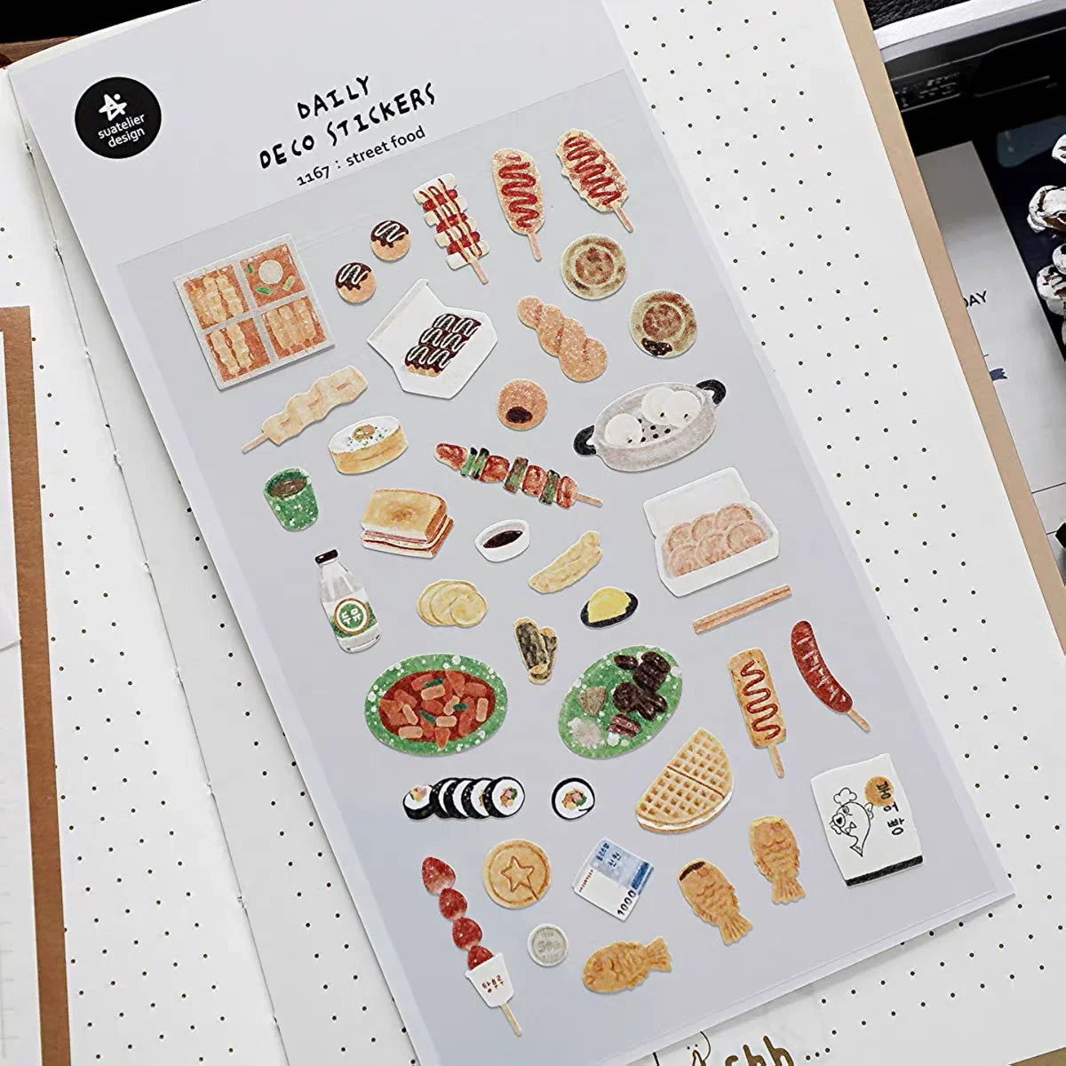 Korean Food Sticker Pack for Scrapbooking | Suatelier Street Food Art Stickers
