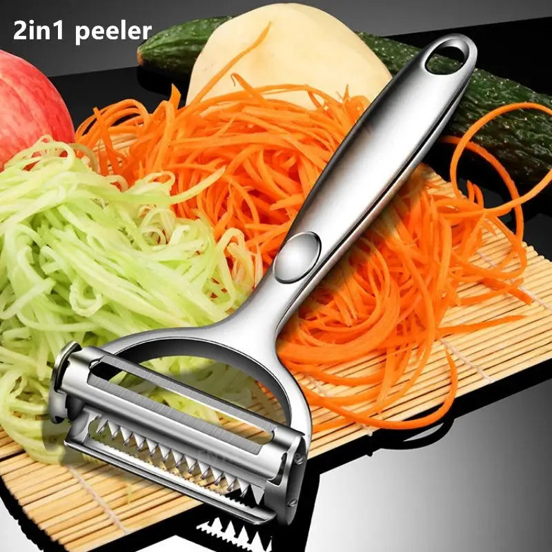 Stainless Steel Julienne Peeler and Vegetable Slicer | Kitchen Tool