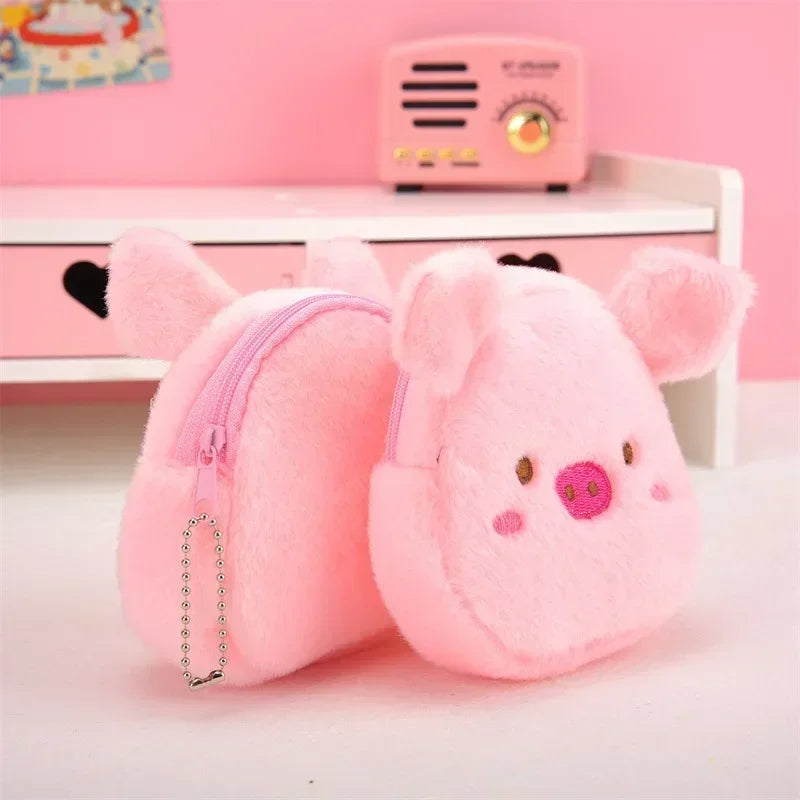 Cute Coin Purse with Keychain | Small Zipper Wallet for Change and Lipstick