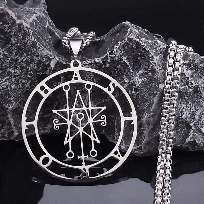Astaroth Sigil Goetia Stainless Steel Necklace | Solomon Demon Seal Pendant Jewelry