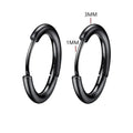 2pc Stainless Steel Small Hoop Earrings | Unisex Punk Hip Hop Huggie Earrings