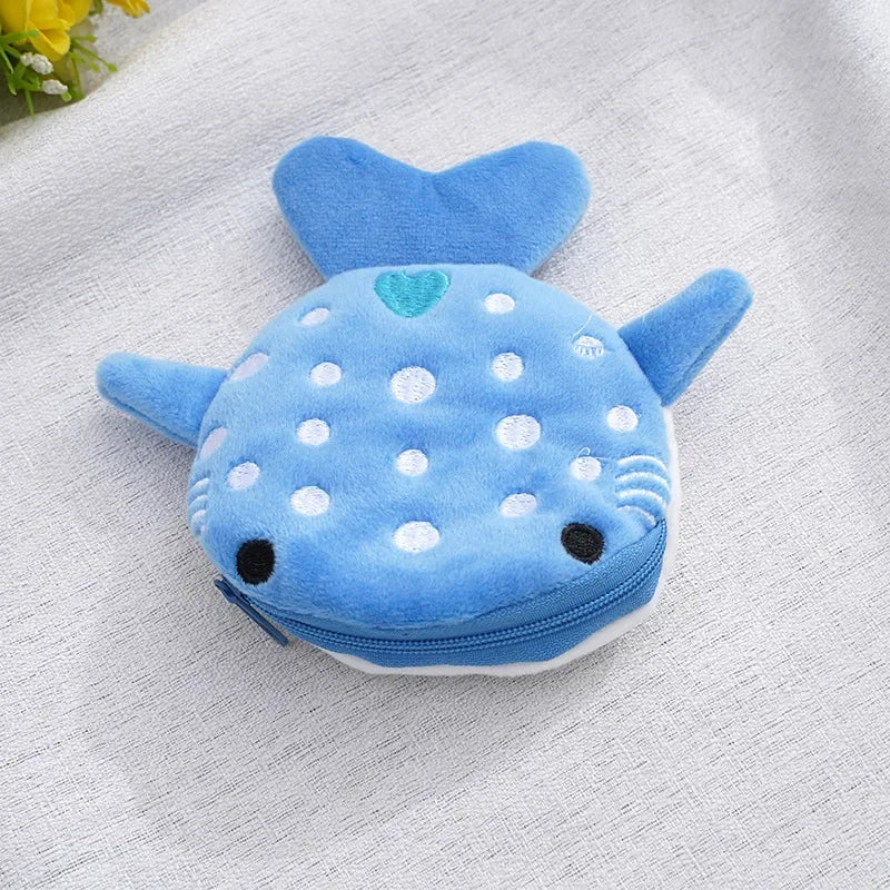Cartoon Whale Shark Coin Purse | Kawaii Plush Zipper Wallet