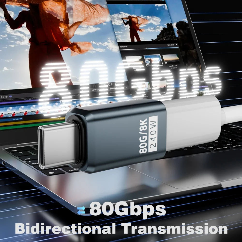 USB4 V2 90 Degree USB-C Angle Adapter | 80Gbps Thunderbolt 5/4/3 Elbow Connector