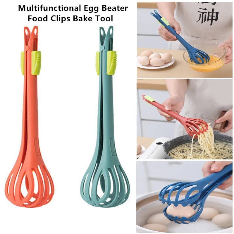 Manual Egg Beater Whisk and Food Clips | Kitchen Multitool