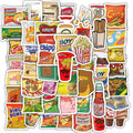 59PCS Classic Snacks Graffiti Stickers | Waterproof Decals for Laptop Skateboard Bicycle