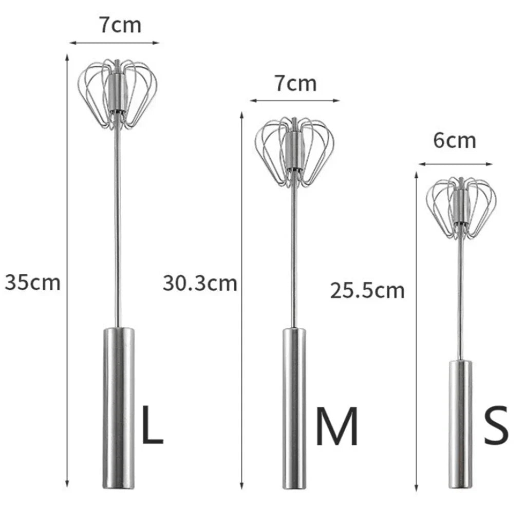 Semi-Automatic Egg Beater | 304 Stainless Steel Manual Hand Mixer