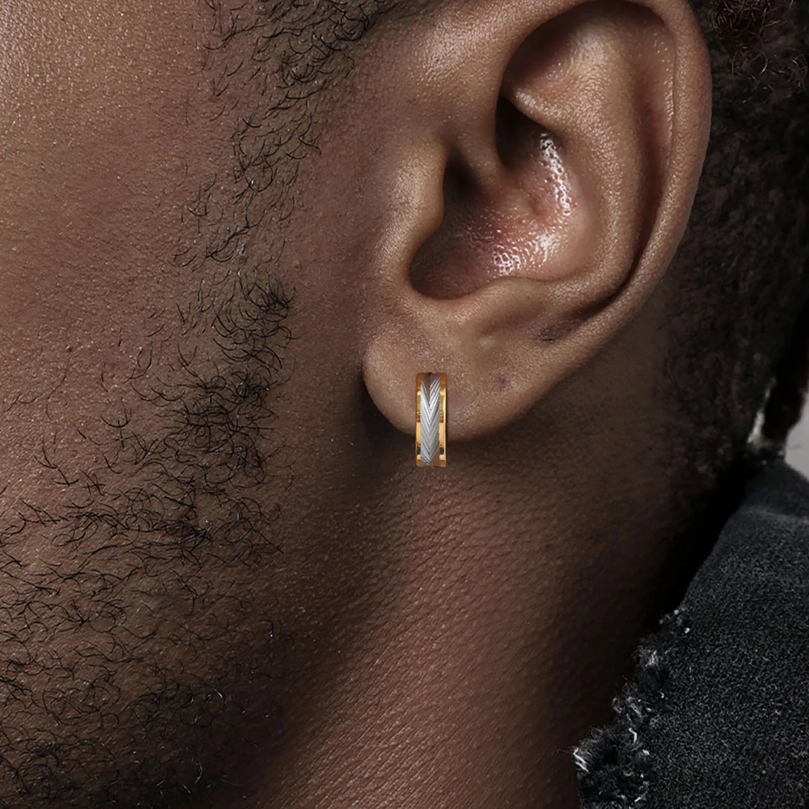 Vnox Stainless Steel Small Hoop Earrings for Men Women | Stylish Two-Tone Metal Huggies