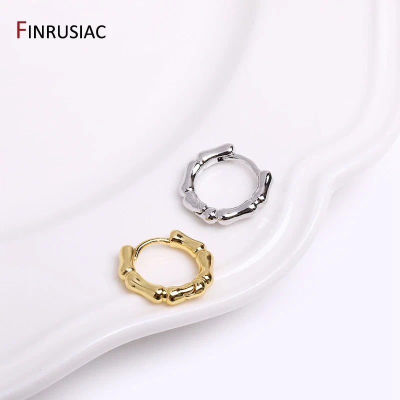 Gold Plated Brass Hoop Earrings with Zircon | Trendy Fashion Jewelry for Women