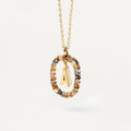 925 Sterling Silver Gold Initial Necklace | Personalized Letter Pendant with Zirconia