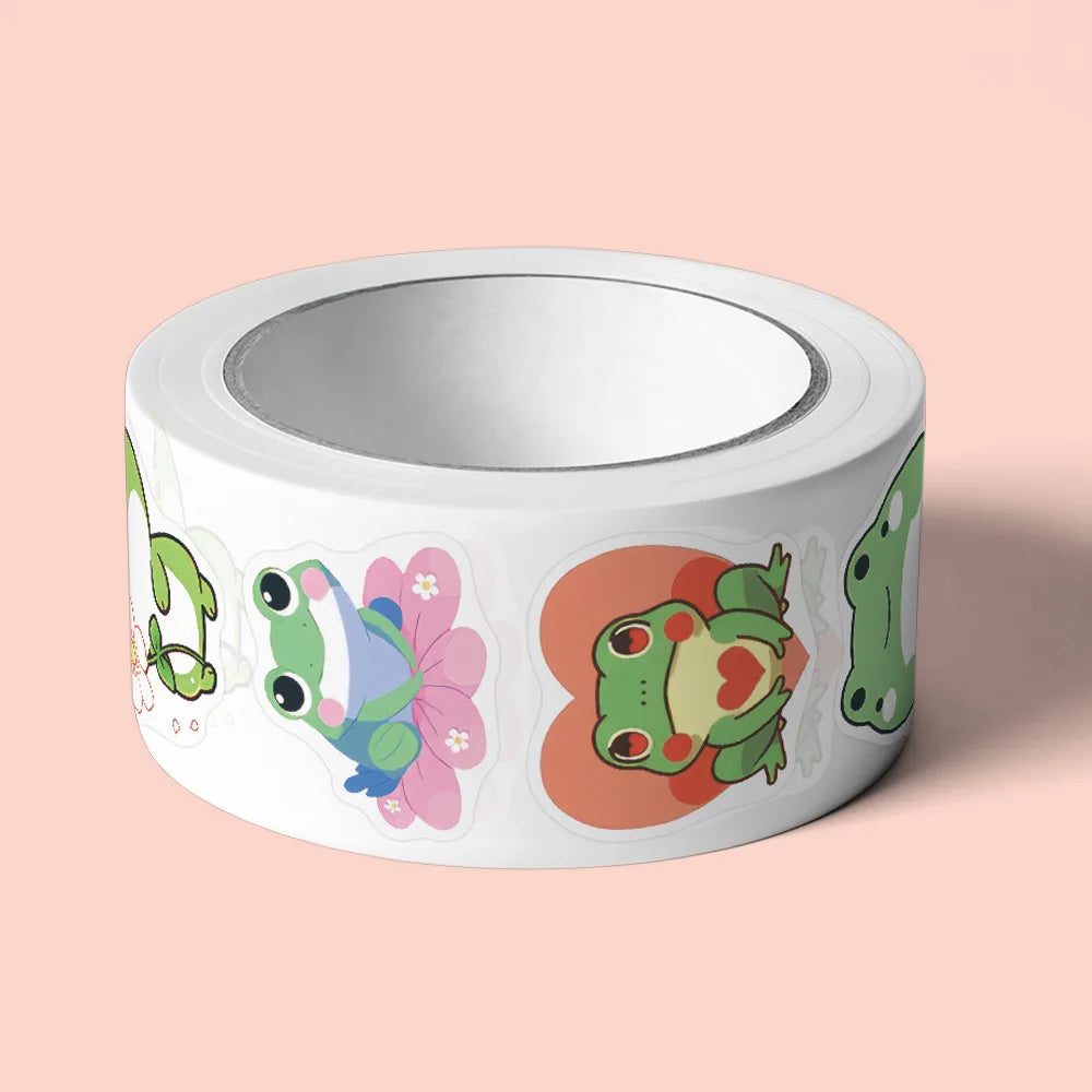 100-500pcs Cute Traveling Frog Cartoon Stickers | DIY Waterproof Decor for Laptops, Guitars, and More