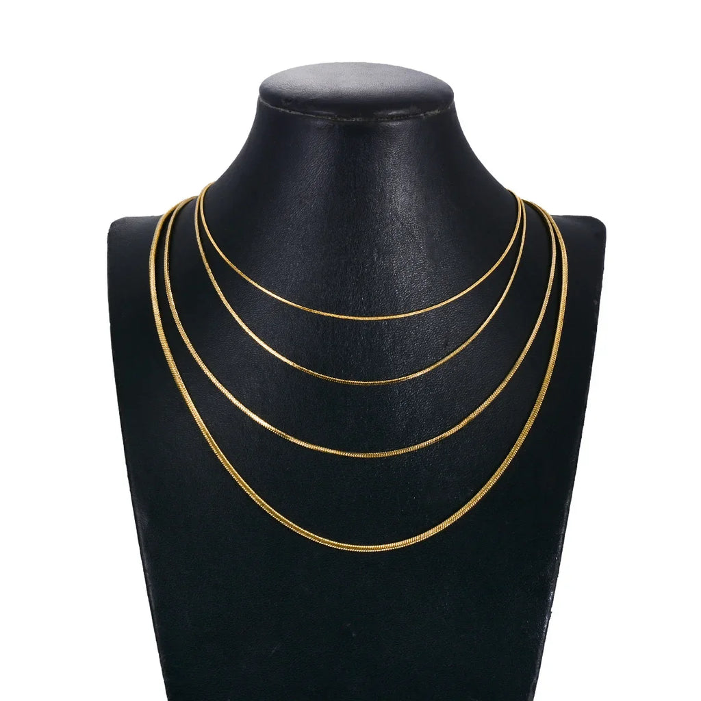 Stainless Steel Square Snake Chain Necklace | Unisex Waterproof Choker
