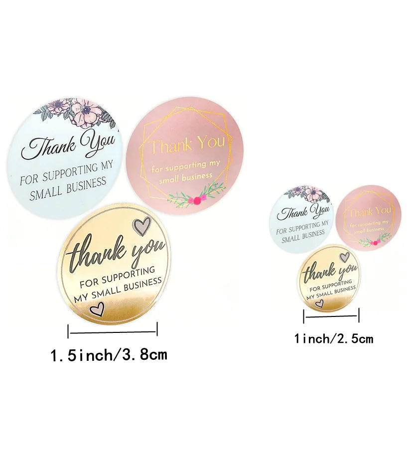 500pcs Thank You Stickers for Small Business | Floral Gift Packaging Seal Labels