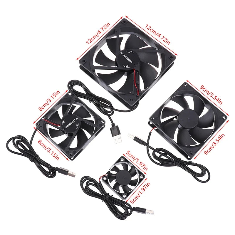 5V USB Router Cooling Fan | Quiet Brushless Desktop Cooler for TV Box Modem PC