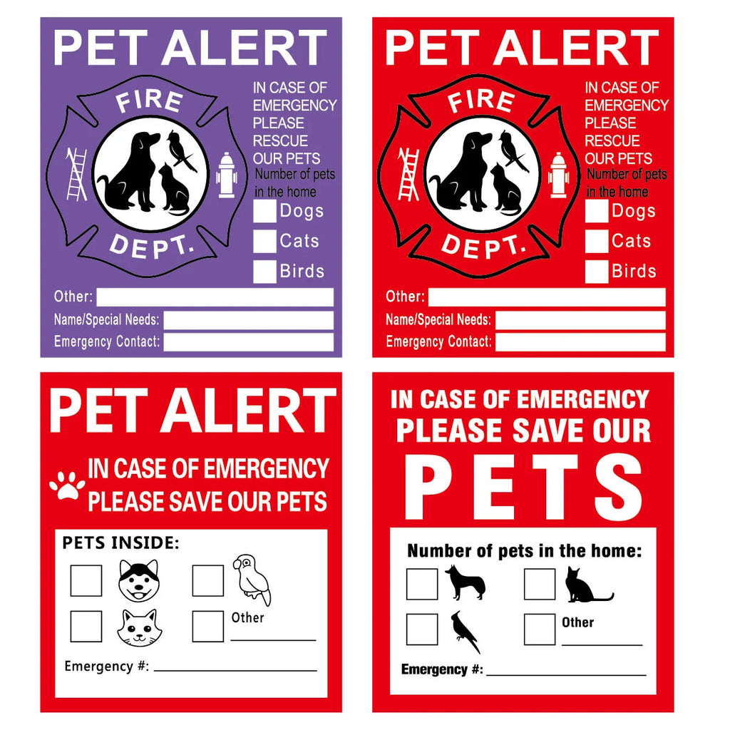 Pet Alert Safety Stickers for Fire Rescue | Emergency Pet Inside Decal for Window or Door