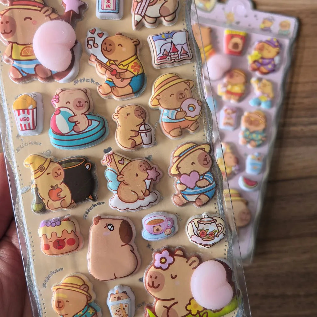 Capybara Sticker Set | 2-Pcs Planner Embellishments